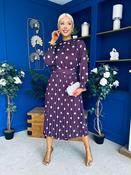 Maeve Pleated Midi Dress Polka Plum image