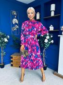 Maeve Pleated Midi Dress Floral Fuchsia image