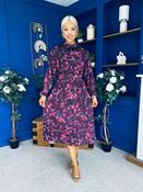 Maeve Pleated Midi Dress Floral Burgundy image