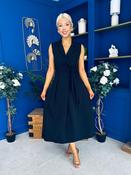 Kia Tie Detail Tailored Midi Dress Black image