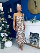 Lisbon Square Neck Sequin Midi Dress Gold image