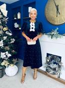 Casey Pearl &amp; Velvet Occasion Dress Navy image