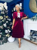 Casey Pearl &amp; Velvet Occasion Dress Wine image