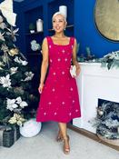 Sabrina Pearl Embellished Occasion Dress Raspberry image