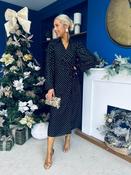 Selena Detailed Wrap Midi Dress Black image