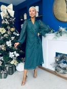 Selena Detailed Wrap Midi Dress Forest image