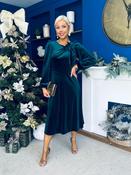Lindsey Bow Detail Velvet Occasion Dress Forest image