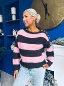 Edel Button Detailed Knitted Jumper Pink image