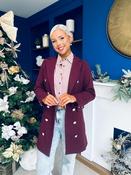 Piper Gold Button Jacket Burgundy