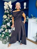 Florie Frill Wrap Maxi Dress Chocolate image