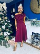 Bailey Gold Brooch Detail Midi Dress Wine image
