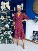 Abigail Lace Trim Midi Dress Check Burnt Orange image
