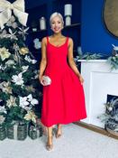 Autumn Detailed Strappy Midi Dress Red image