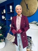 Hallie Faux Fur Embellished Gloves Burgundy image