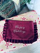 Happy Holidays Cosmetics Bag Wine