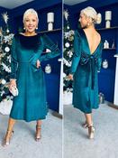 Trudy Pearl &amp; Bow Detail Midi Dress Forest image