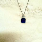 Silver Sapphire with Cubic Zirconia Pendant - Caragh Jewellers image