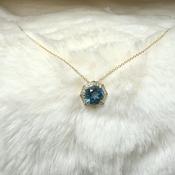 London Blue Topaz &amp; Diamond Pendant - Caragh Jewellers