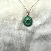 Emerald &amp; Diamond Pendant - Caragh Jewellers