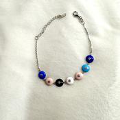 Silver CZ Enamel Bracelet - Caragh Jewellers image