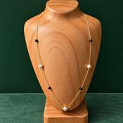 Pearl &amp; Onyx Necklace - Caragh Jewellers image