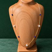 Pearl &amp; Lapis Necklace - Caragh Jewellers image