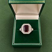 Garnet &amp; Diamond Ring - Caragh Jewellers image