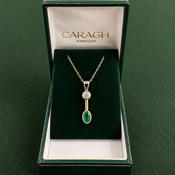 Emerald &amp; Diamond Pendant - Caragh Jewellers image