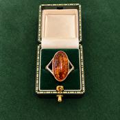 Silver Amber Ring - Caragh Jewellers image