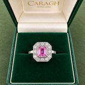 Vintage Pink Sapphire &amp; Diamond Ring - Caragh Jewellers image