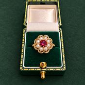 Garnet &amp; Pearl Ring - Caragh Jewellers