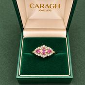 Pink Sapphire &amp; Diamond Ring - Caragh Jewellers image