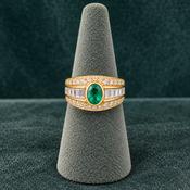 Emerald &amp; Diamond Ring - Caragh Jewellers