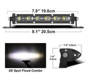 8inch LED 60W Ultra Slim Combo Light Bar Driving Work Lamp image