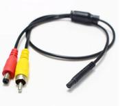 Mini 4-Pin Female to Male Connector RCA CVBS Wire Signal Power Adapter Harness