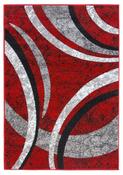 Diamond Arcs Rug - Red &amp;amp; Grey image