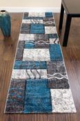 Primo Runner Rug - E335A - Grey/Teal image