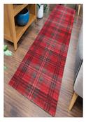 Glendale Tartan Runner Rug - Red/Grey image