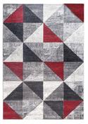 Impulse Triad Geometric Rug - Grey/Black/Red image