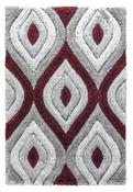 Luxus Teardrop - 3d Shaggy Rug - Grey / Red image