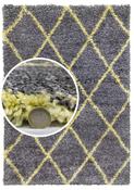 Fantasy Trellis Shaggy - Dark Grey / Yellow image