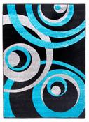 Vibe Circle Modern Rug - Black/Teal image