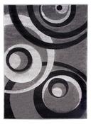 Vibe Circle Modern Rug - Grey/Black image