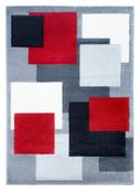 Tempo Modern Square Rug - Black/Grey/Red image