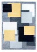 Tempo Squares Modern Rug - Black/Grey/Yellow image