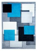 Tempo Squares Modern Rug - Grey / Teal image