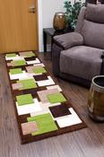 Tempo Squares Runner Rug - Brown/Green image