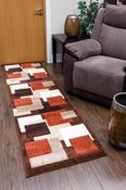 Tempo Squares Runner Rug - Brown/Terra image