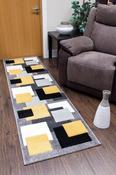 Tempo Squares Runner Rug - Black/Grey/Yellow image