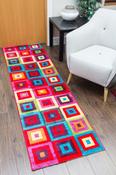 Candy Runner Rug - Squares Multicoloured image